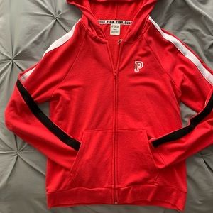 Pink ( brand ) red zip-up hoodie